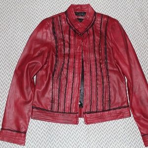 Red Faux Leather Jacket